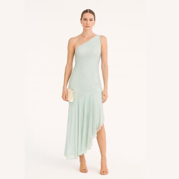 Mac Duggal One Shoulder High Low Dress NWT 4 - Picture 1 of 12